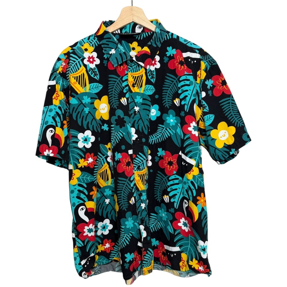 Guinness x Fatti Burke Tropical Hawaiian Shirt XL Camp Resort Novelty